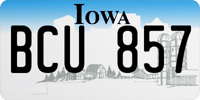 IA license plate BCU857