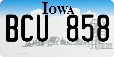 IA license plate BCU858