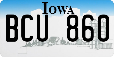 IA license plate BCU860