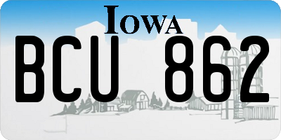 IA license plate BCU862