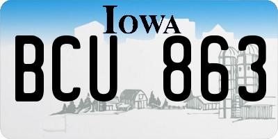 IA license plate BCU863