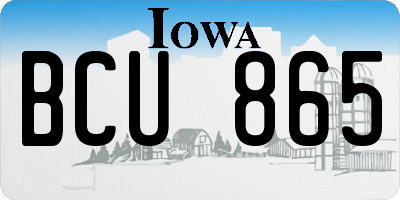 IA license plate BCU865