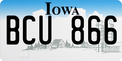 IA license plate BCU866