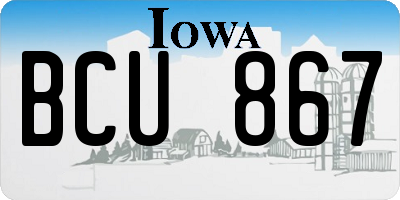 IA license plate BCU867