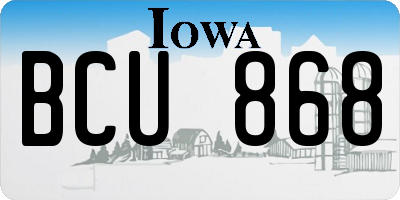IA license plate BCU868