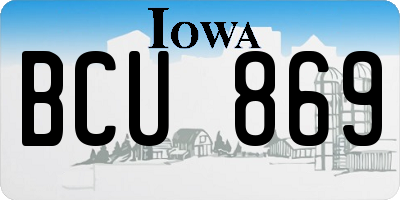 IA license plate BCU869