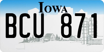 IA license plate BCU871