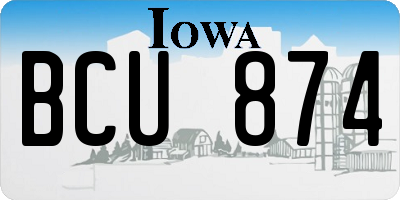 IA license plate BCU874