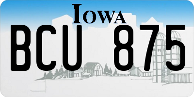 IA license plate BCU875