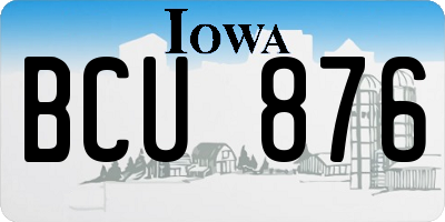 IA license plate BCU876