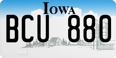 IA license plate BCU880