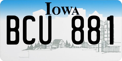 IA license plate BCU881