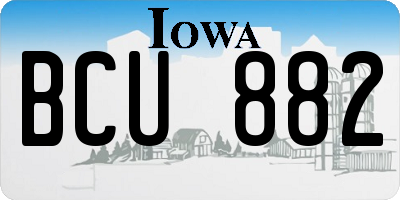 IA license plate BCU882