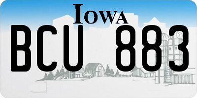 IA license plate BCU883