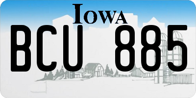 IA license plate BCU885