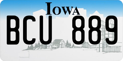 IA license plate BCU889