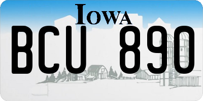 IA license plate BCU890