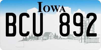 IA license plate BCU892