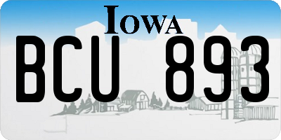 IA license plate BCU893