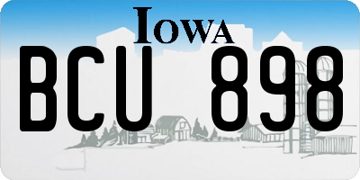IA license plate BCU898
