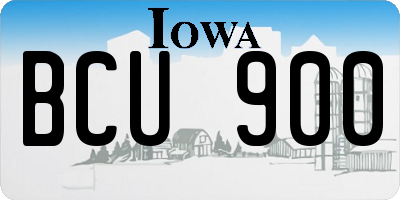 IA license plate BCU900