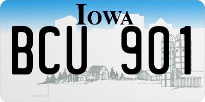 IA license plate BCU901