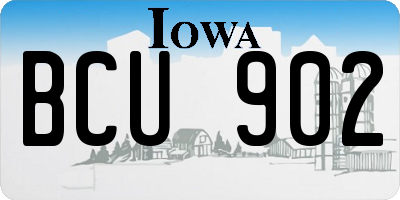 IA license plate BCU902