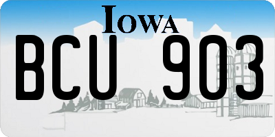 IA license plate BCU903