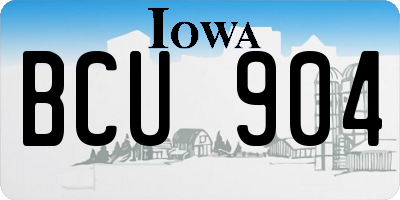 IA license plate BCU904
