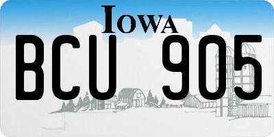 IA license plate BCU905