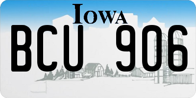 IA license plate BCU906