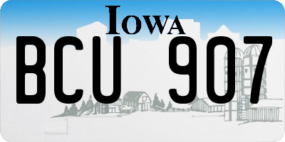 IA license plate BCU907