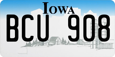 IA license plate BCU908