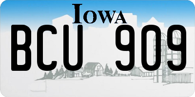 IA license plate BCU909