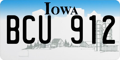 IA license plate BCU912