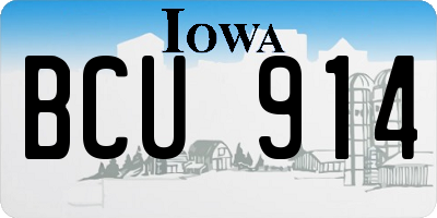 IA license plate BCU914
