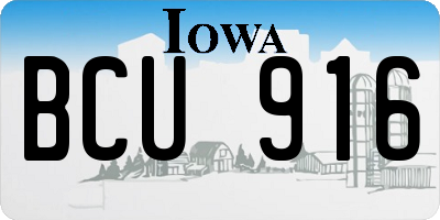 IA license plate BCU916