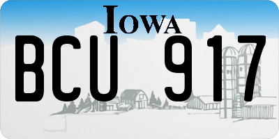 IA license plate BCU917