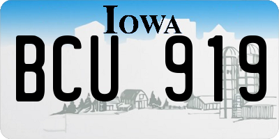 IA license plate BCU919