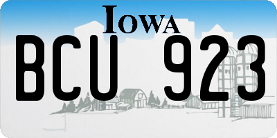 IA license plate BCU923