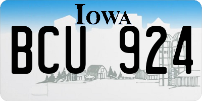 IA license plate BCU924