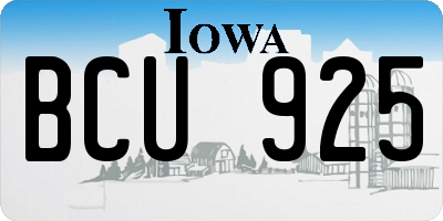 IA license plate BCU925