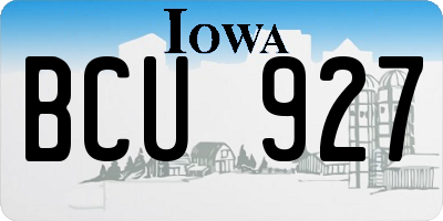 IA license plate BCU927