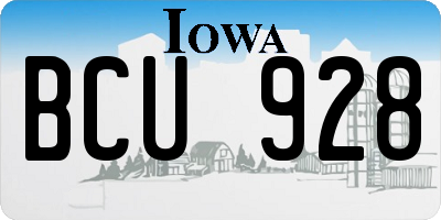 IA license plate BCU928