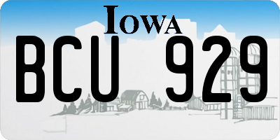 IA license plate BCU929