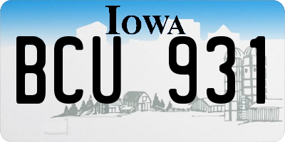 IA license plate BCU931