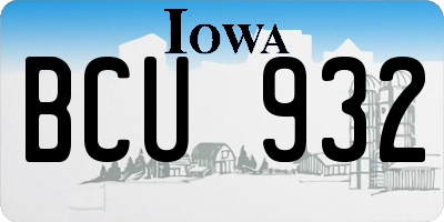 IA license plate BCU932