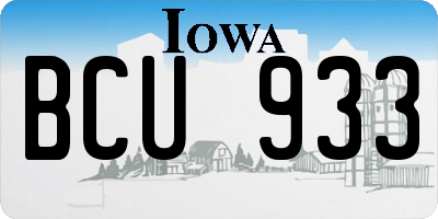 IA license plate BCU933