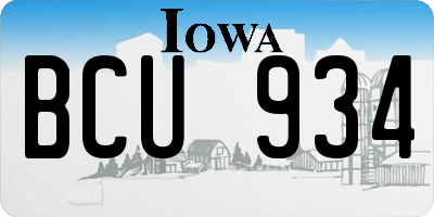 IA license plate BCU934