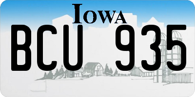 IA license plate BCU935